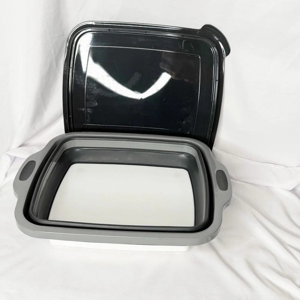 Drip EZ Collapsible BBQ Prep Tub Junior Meal Prep Marinating Food Storage W/ Lid